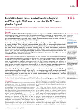 An Assessment of the NHS Cancer Plan for England