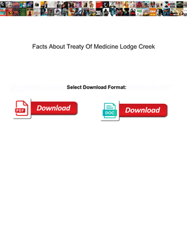 Facts About Treaty of Medicine Lodge Creek