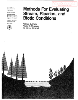 Methods for Evaluating Stream, Riparian, and Biotic Conditions