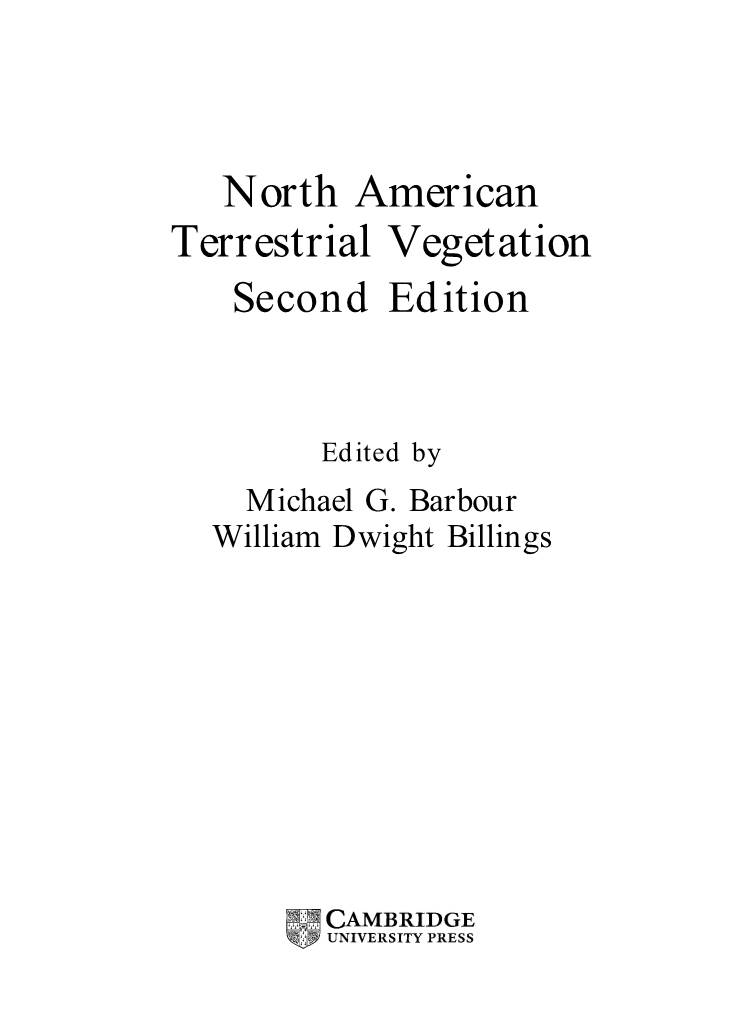 North American Terrestrial Vegetation Second Edition