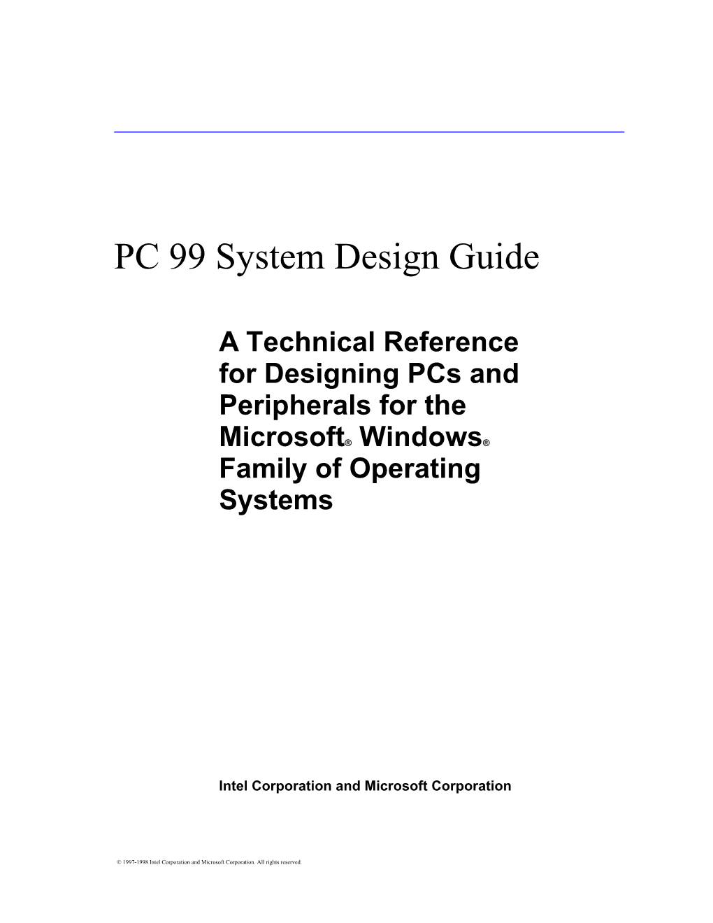 PC 99 System Design Guide