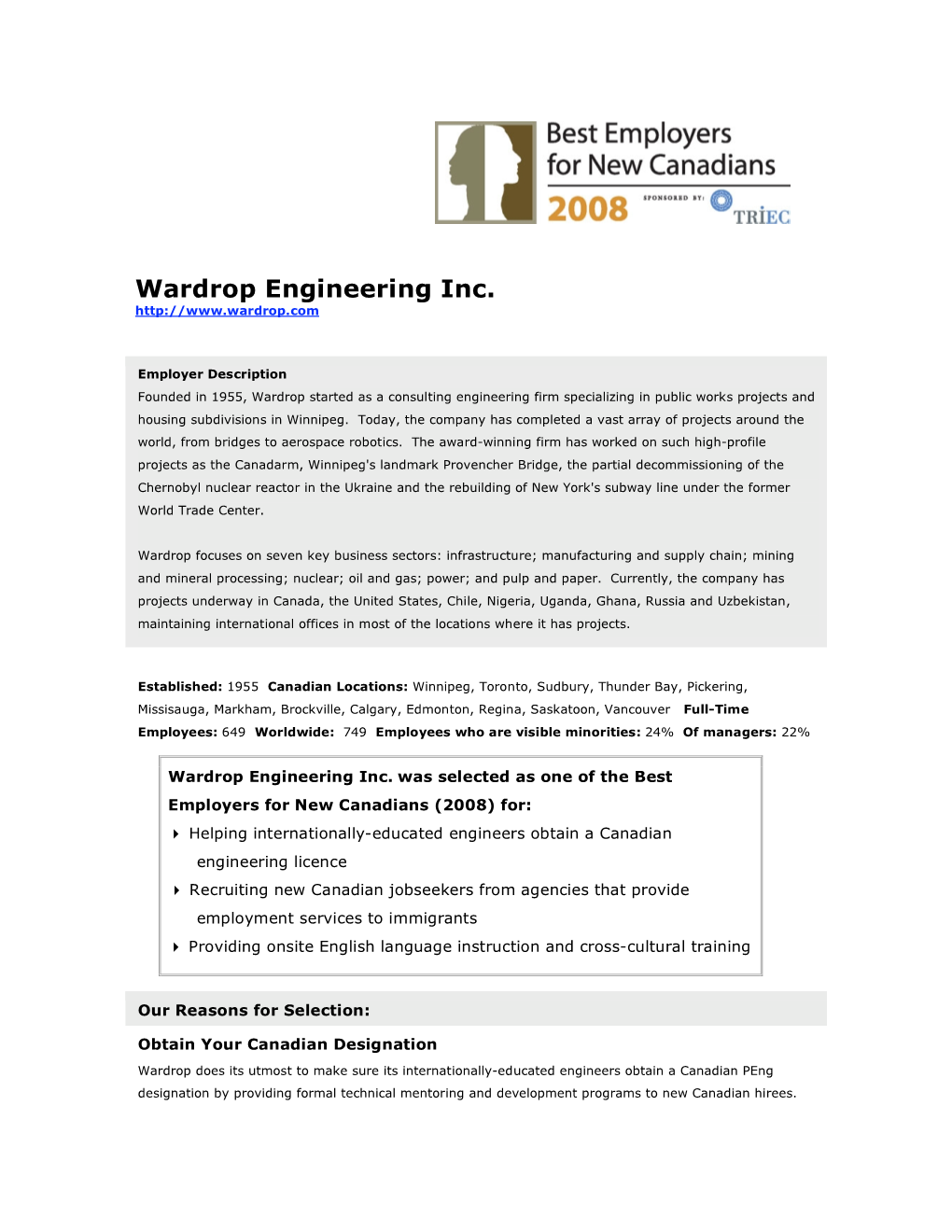 Wardrop Engineering Inc