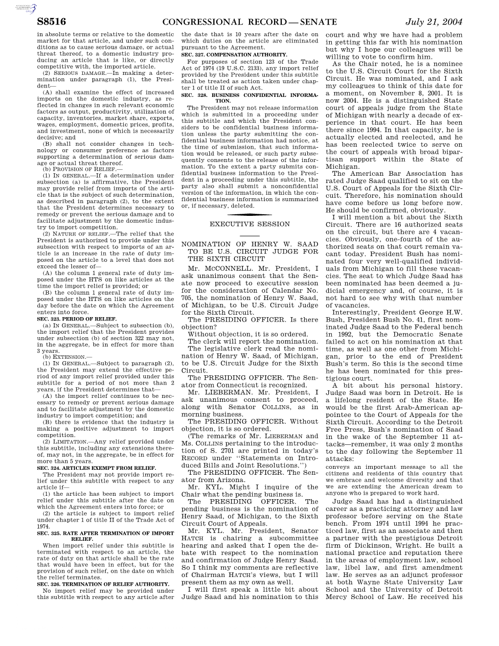 Congressional Record—Senate S8516