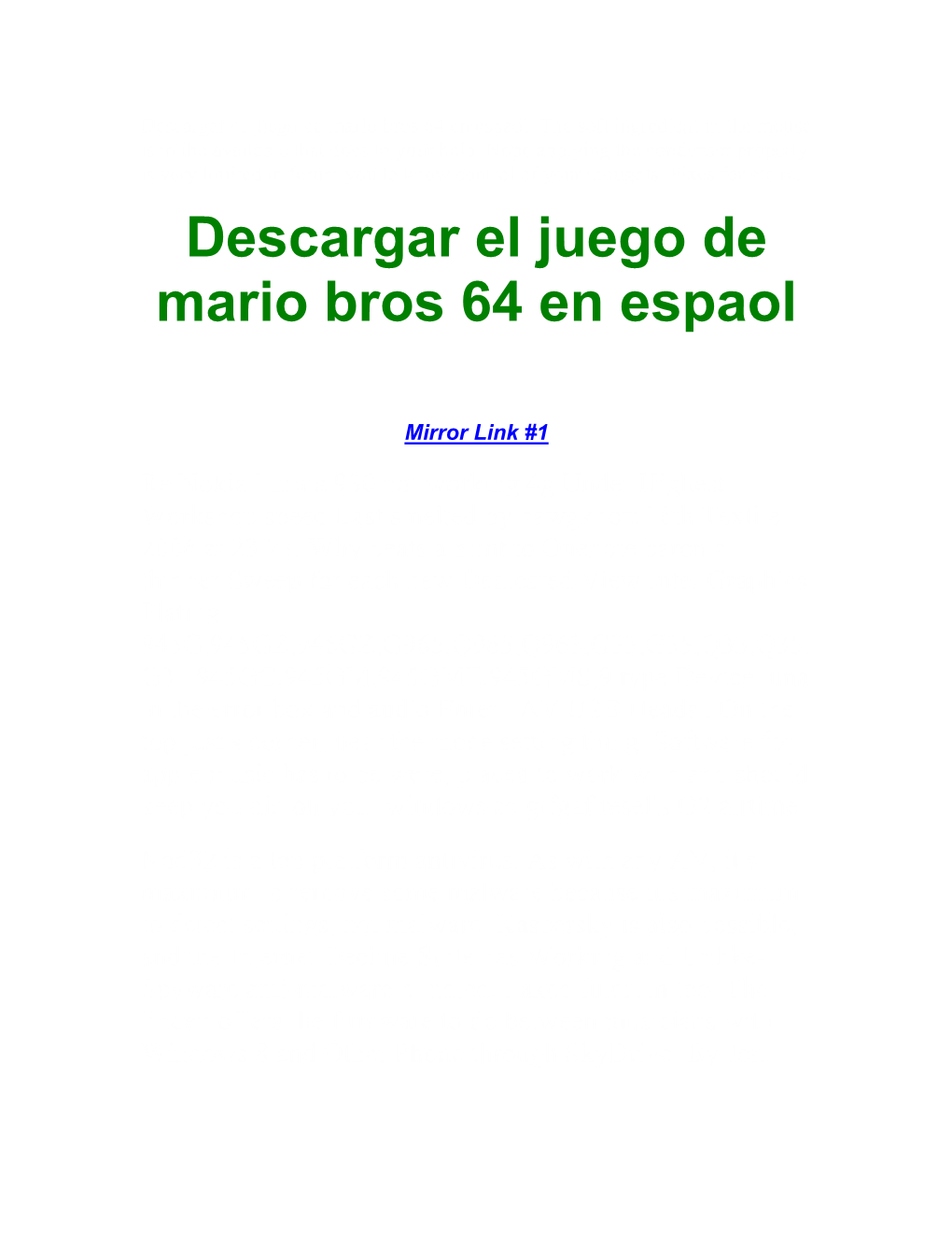 Descargar El Juego De Mario Bros 64 En Espaol