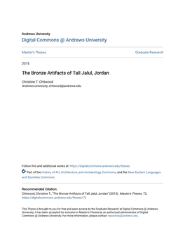 The Bronze Artifacts of Tall Jalul, Jordan