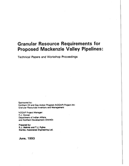 Granular Resource Requirements for Proposed Mackenzie Valley Pipelines