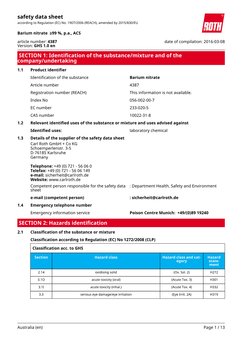 Barium Nitrate