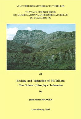 Ecology and Vegetation of Mt Trikora New Guinea (Lrian Jaya I Indonesia)
