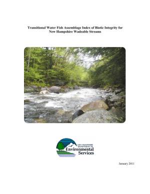 Transitional Water Fish Assemblage Index of Biotic Integrity for New Hampshire Wadeable Streams