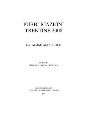 Pubblicazioni Trentine 2008