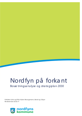 Nordfyn På Forkant Bosætningsanalyse Og Strategiplan 2030