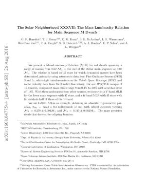 The Solar Neighborhood XXXVII: the Mass-Luminosity Relation for Main Sequence M Dwarfs 1