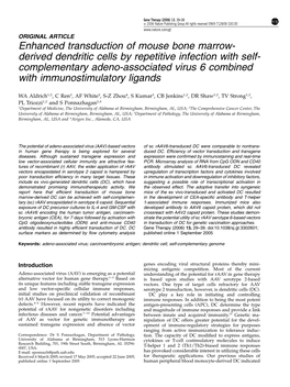 Enhanced Transduction of Mouse Bone Marrow