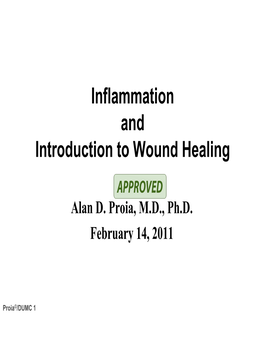 Inflammation and Introduction to Wound Healing