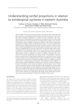 Understanding Rainfall Projections in Relation to Extratropical Cyclones in Eastern Australia