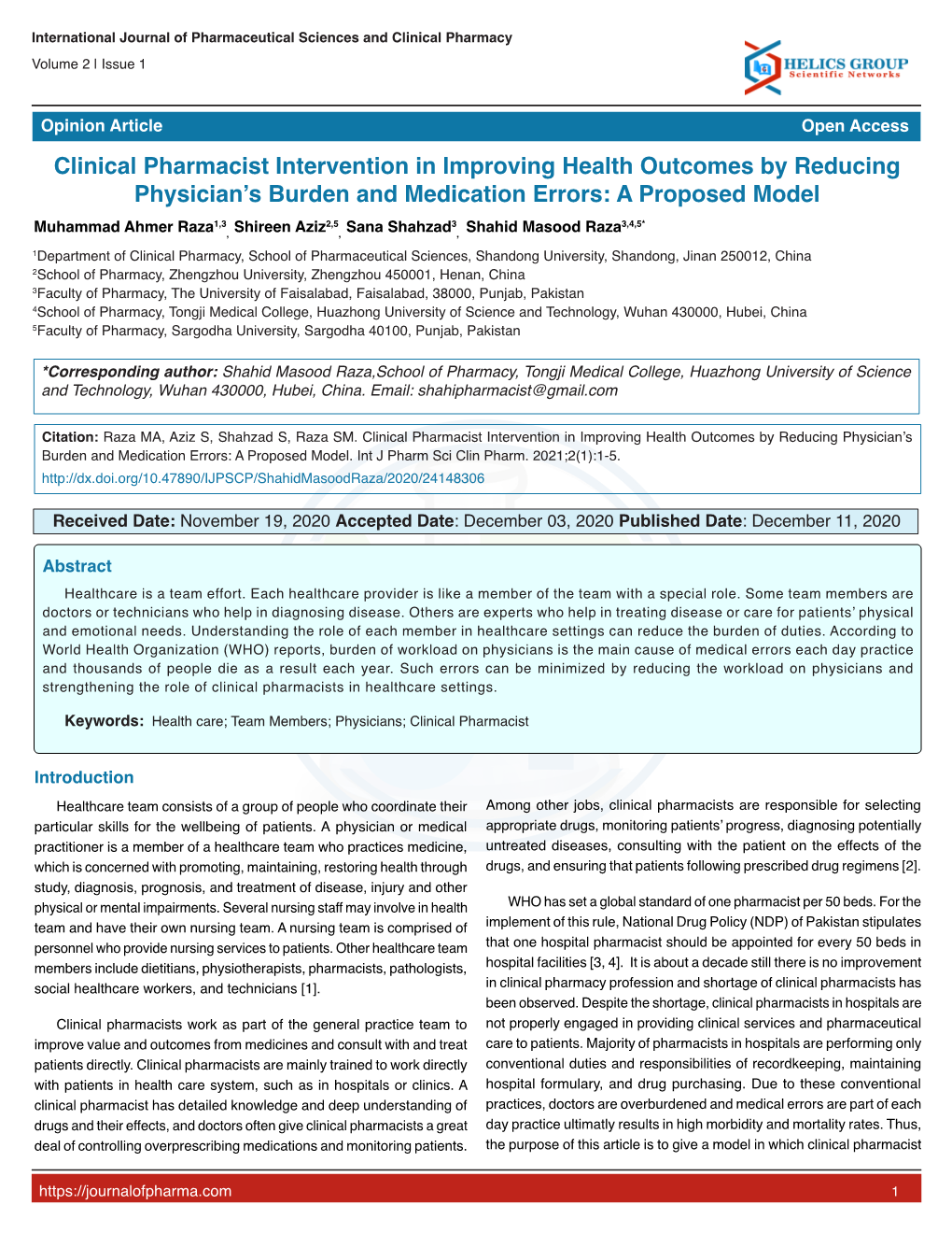 Clinical Pharmacist Intervention in Improving Health Outcomes By