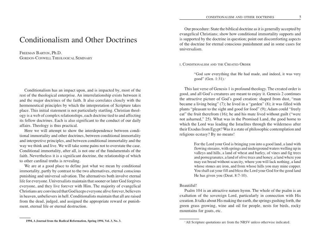 Conditionalism and Other Doctrines 5