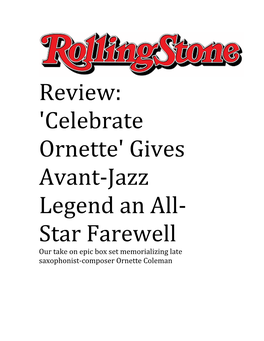 Celebrate Review Rolling Stone