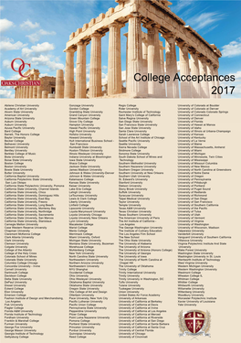 College Acceptances 2017