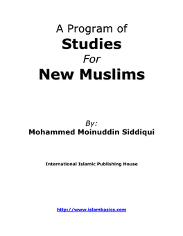 Program of Studies for New Muslims