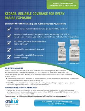 Kedrab. Reliable Coverage for Every Rabies Exposure