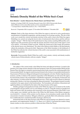 Seismic Density Model of the White Sea's Crust
