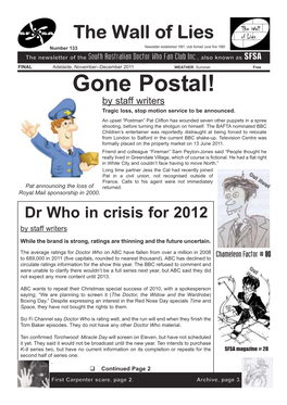 Gone Postal! by Staff Writers Tragic Loss, Stop Motion Service to Be Announced