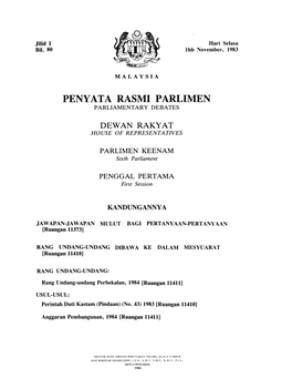 Penyata Rasmi Parlimen Parliamentary Debates