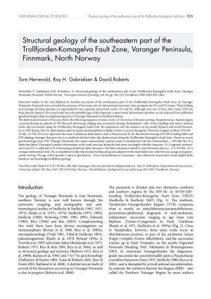 Structural Geology of the Southeastern Part of the Trollfjorden-Komagelva Fault Zone 305