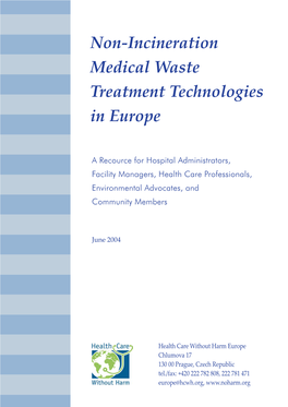 Non-Incineration Medical Waste Treatment Technologies in Europe