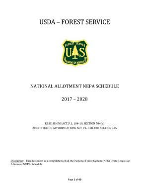 National Allotment Nepa Schedule 2017-2028