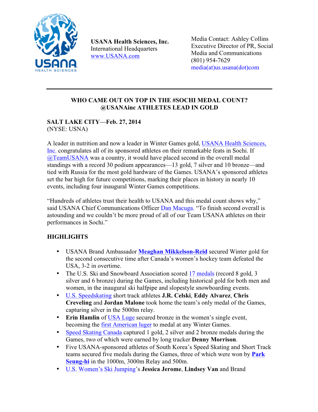 2-27-14 WHO CAME out on TOP in the #SOCHI MEDAL COUNT? @Usanainc ATHLETES LEAD in GOLD 2