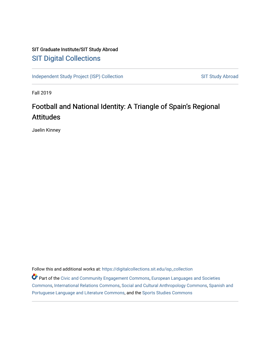 Football and National Identity: a Triangle of Spain's Regional Attitudes