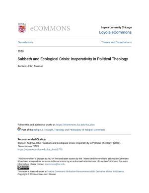 Inoperativity in Political Theology