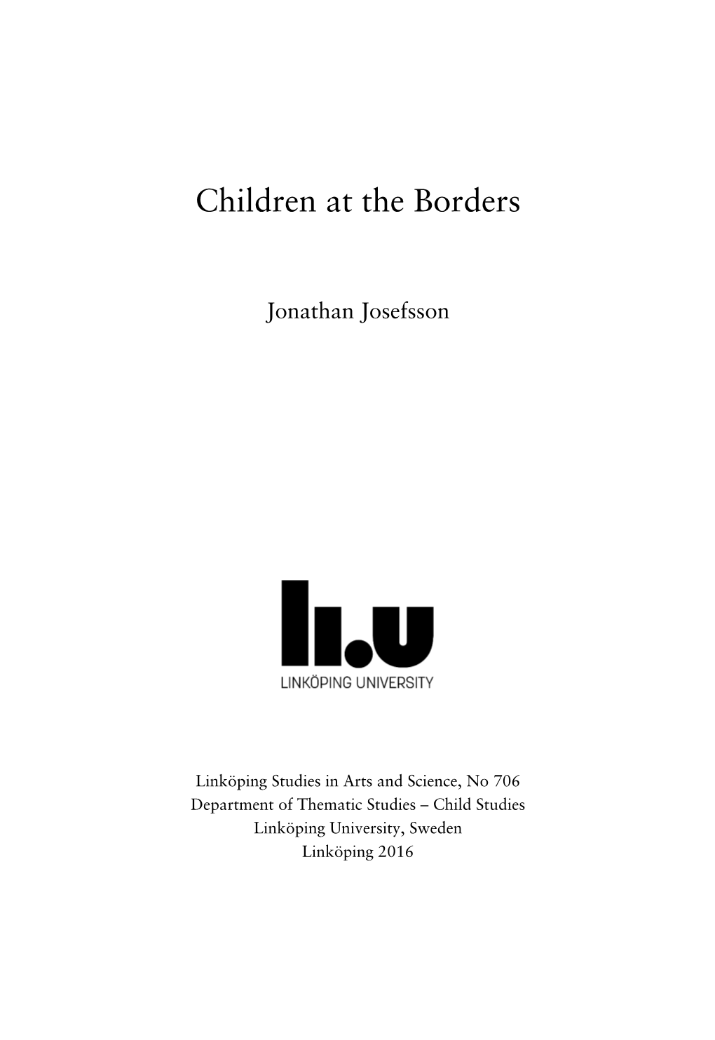 Children at the Borders