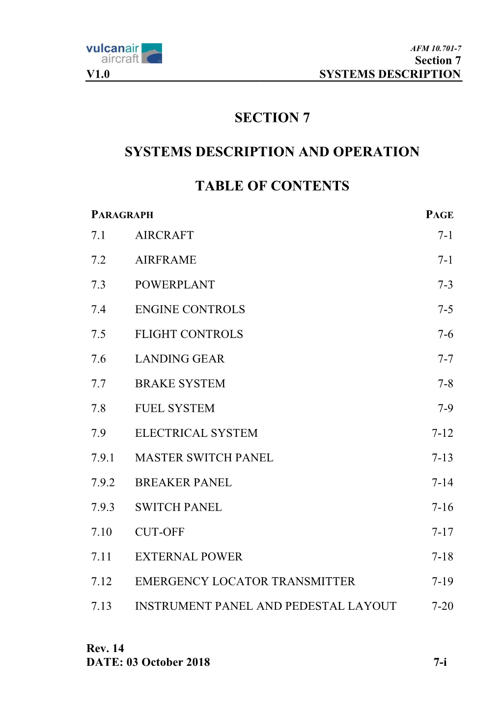 Section 7 V1.0 SYSTEMS DESCRIPTION