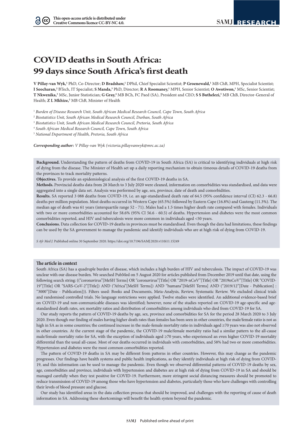 COVID Deaths in South Africa: 99 Days Since South Africa's First Death