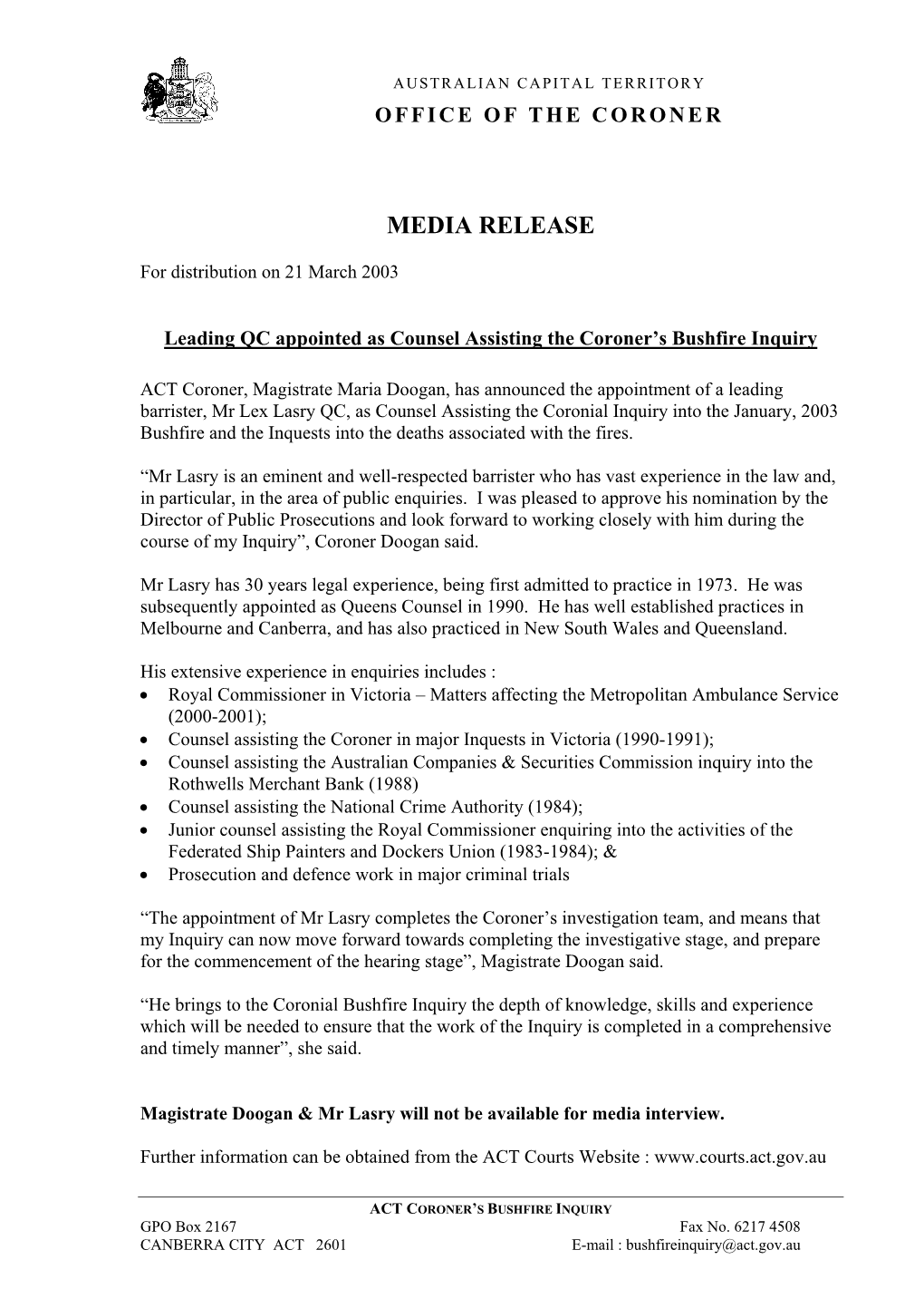 Media Release