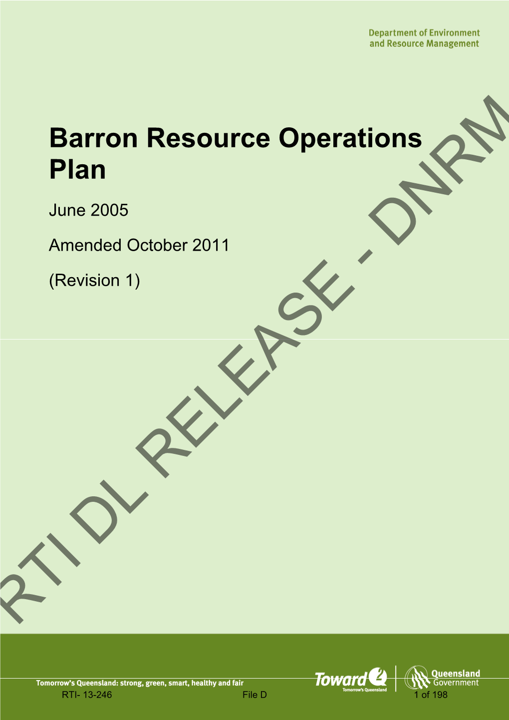 Barron Resource Operations Plan