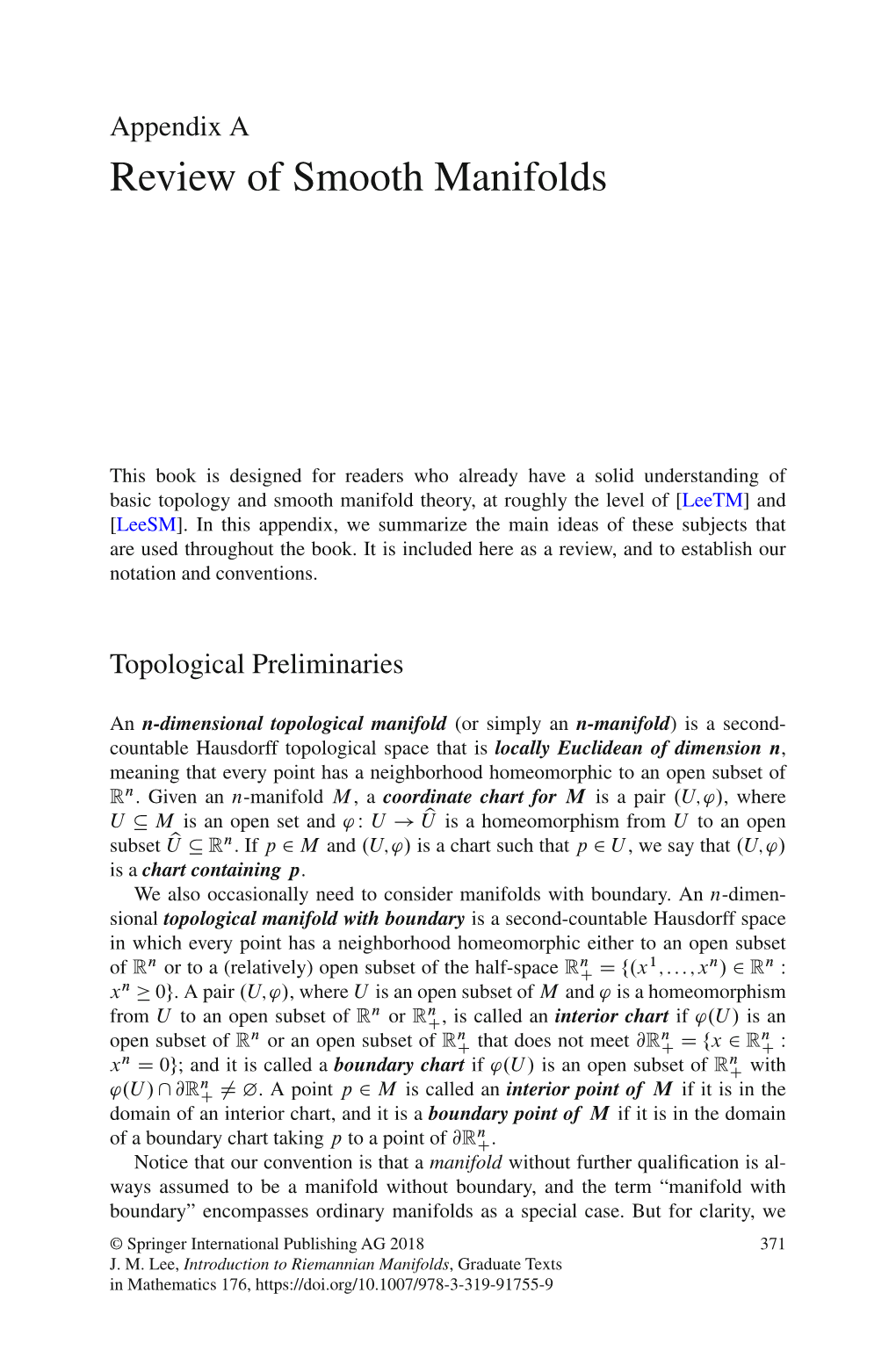 Review of Smooth Manifolds