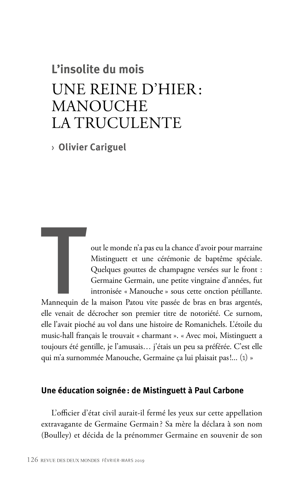 MANOUCHE LA TRUCULENTE › Olivier Cariguel