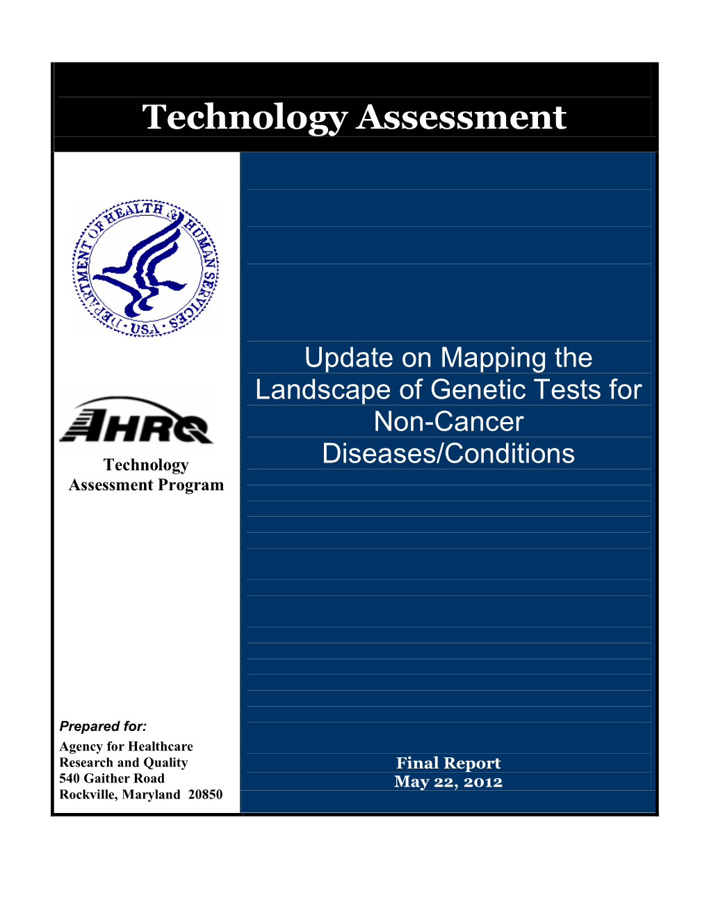 Update on Mapping the Landscape of Genetic Tests for Non-Cancer