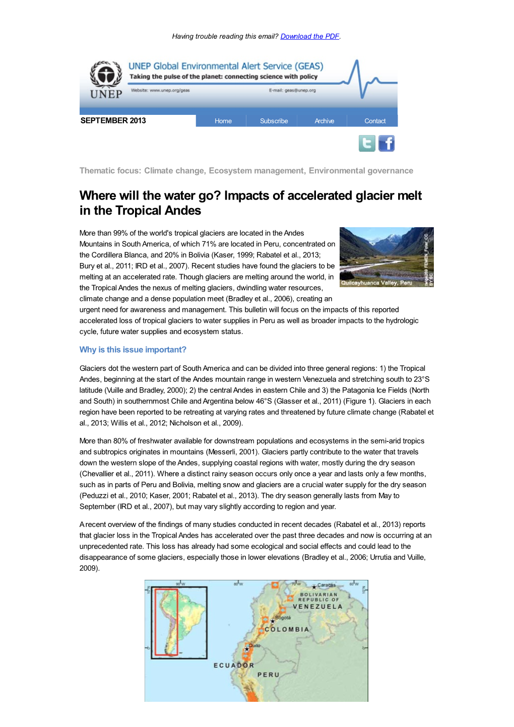 Impacts of Accelerated Glacier Melt in the Tropical Andes