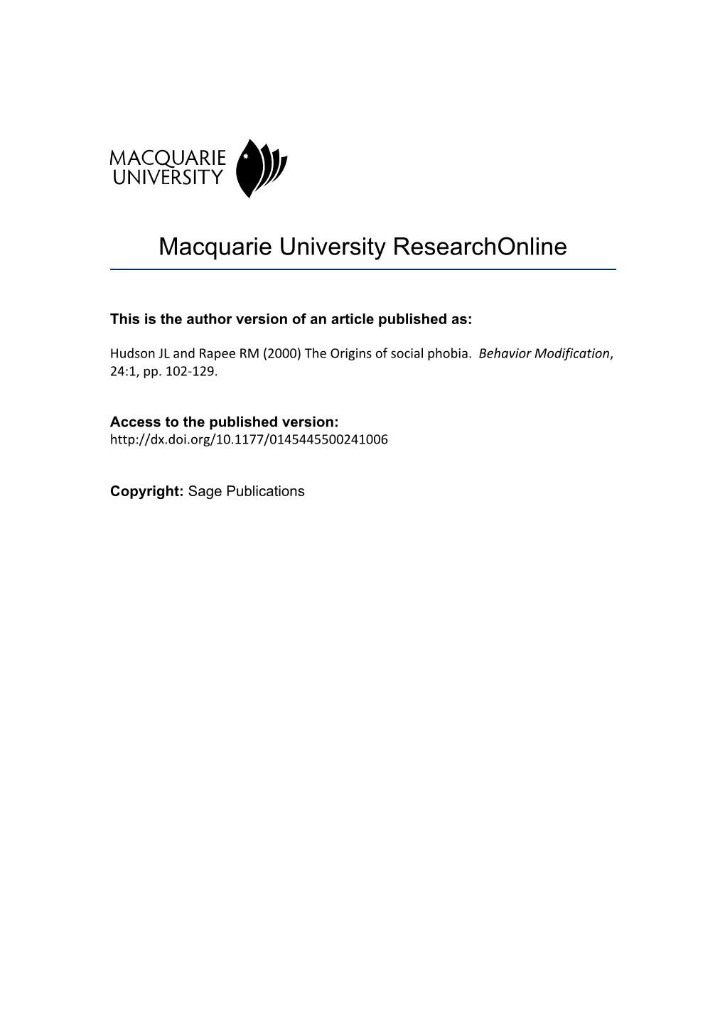 Macquarie University Researchonline