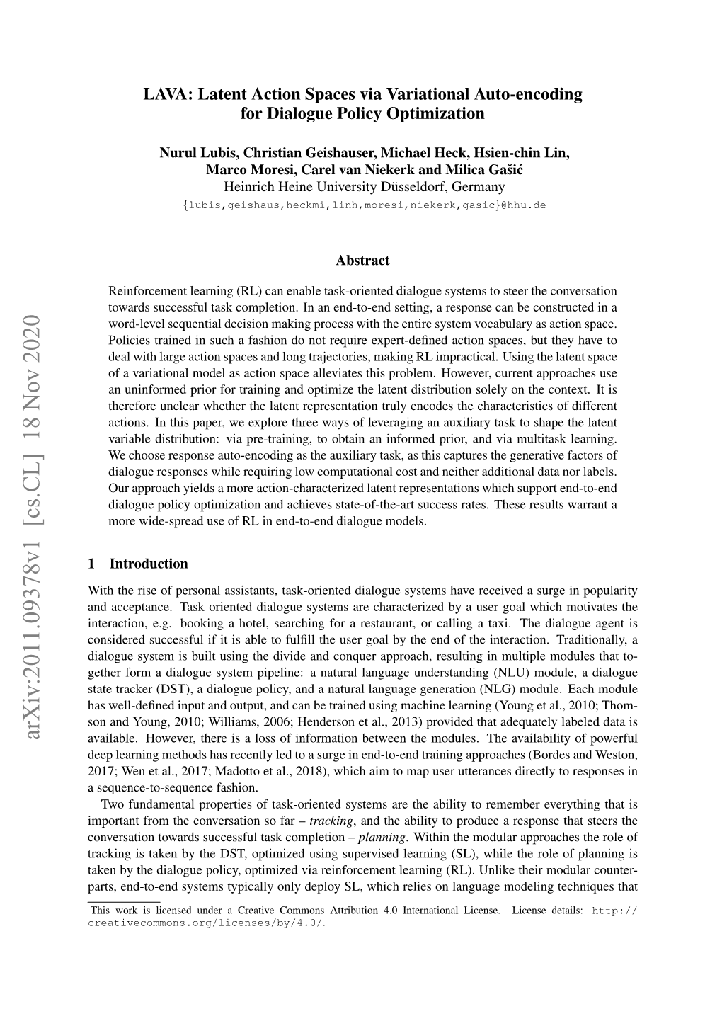 Arxiv:2011.09378V1 [Cs.CL] 18 Nov 2020 Available