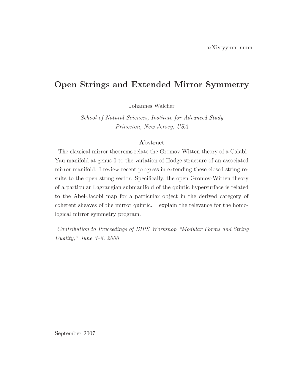 Open Strings and Extended Mirror Symmetry