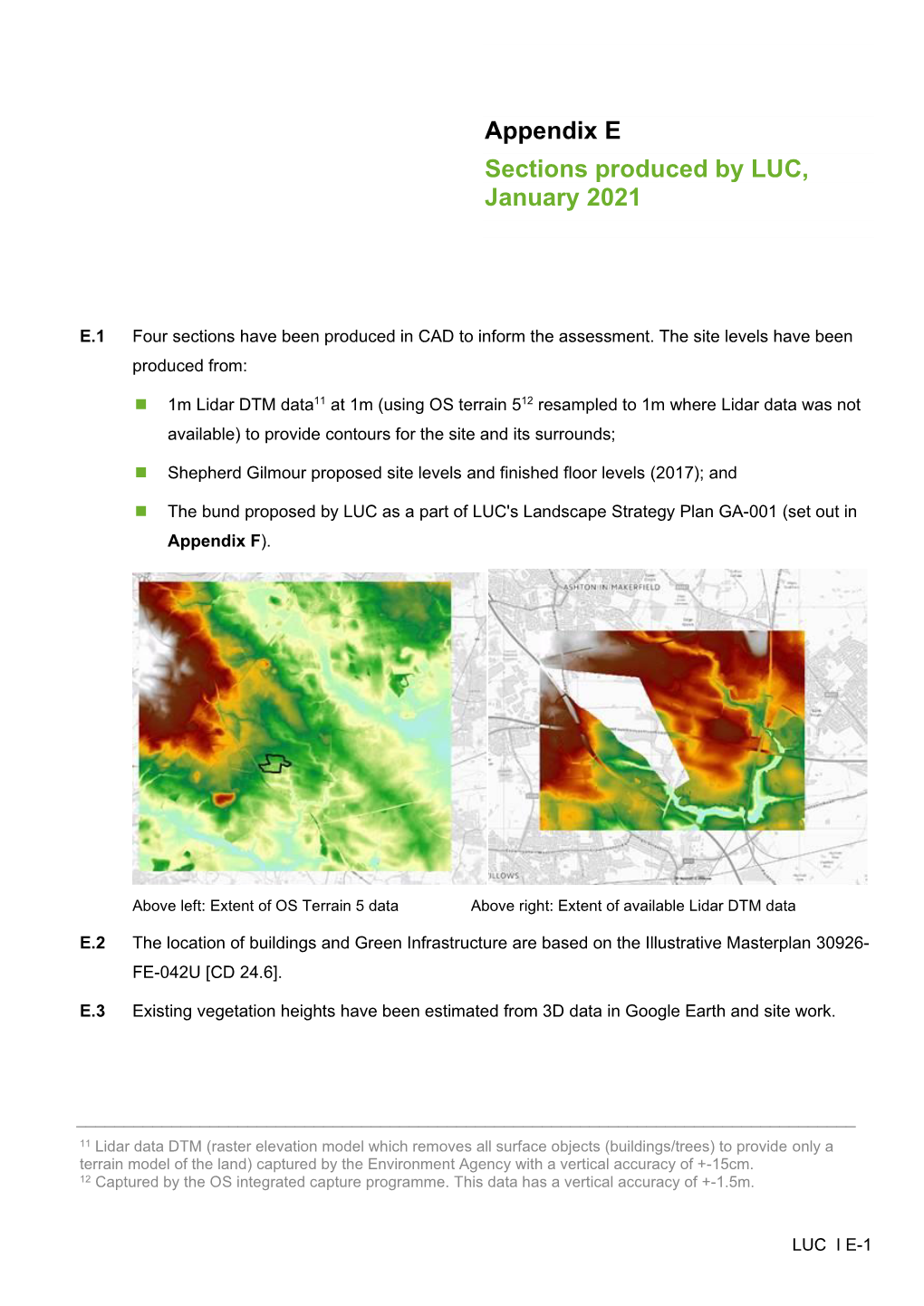 Appendix E Sections Produced by LUC, January 2021
