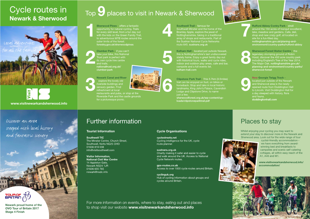 Cycle Routes in Top 9 Places to Visit in Newark & Sherwood Newark & Sherwood
