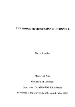 The Fiddle Music of Connie O'connell