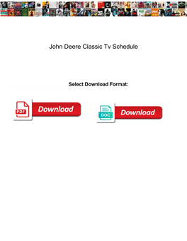John Deere Classic Tv Schedule